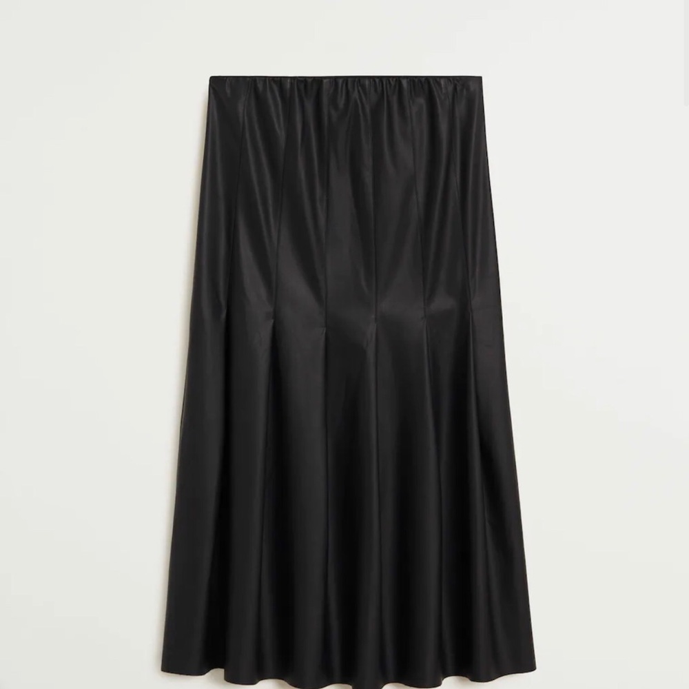 Mango faux leather midi skirt
